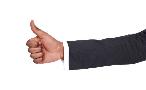 Thumb up is sign of successful businessman - Foto, Imagen