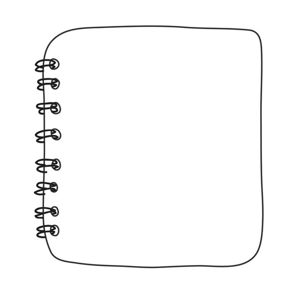 notebook felülnézet kézzel rajzolt art vektoros illusztráció - Vektor, kép