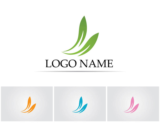 leaf green nature logo and symbol template Vector  - Vector, Image