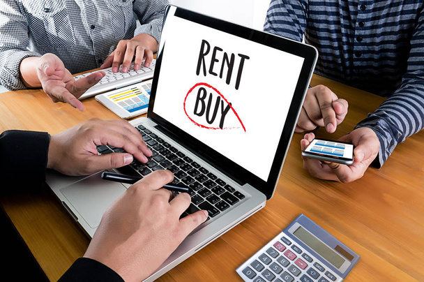 Buy not rent  concept. Choosing buying over renting - Valokuva, kuva