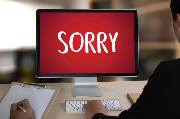SORRY  Forgive Regret Oops Fail False Fault Mistake Regret Apolo - Foto, Imagem