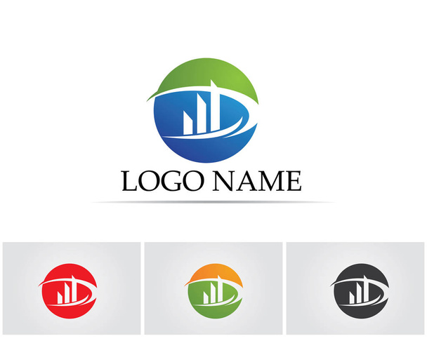 Ilustração do conceito de vetor de logotipo e símbolos de finanças empresariais
 - Vetor, Imagem