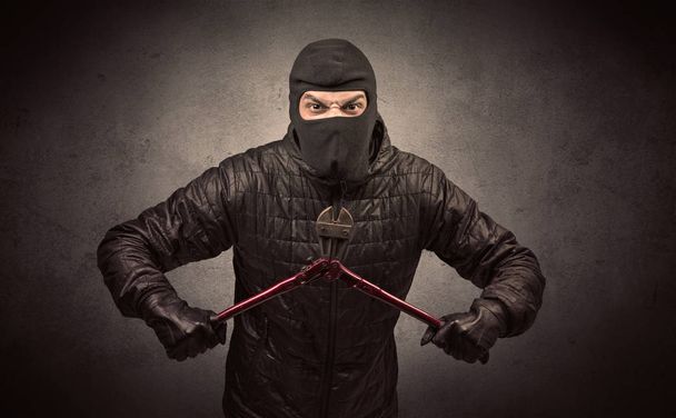 Burglar with tool. - Фото, зображення