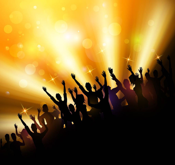 people dancing at the party in night club - Vector, Image