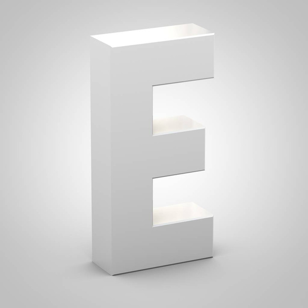 Izometrické písmeno E malých izolovaných na bílém pozadí - Fotografie, Obrázek