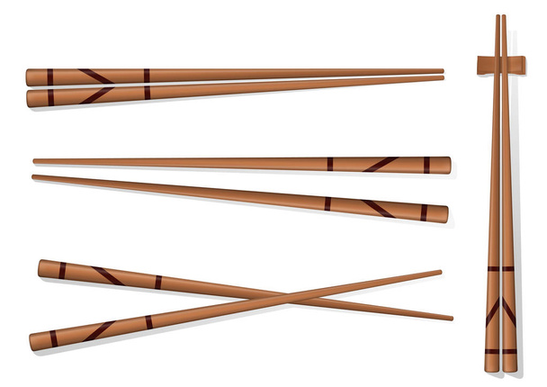 Palillos. Conjunto de accesorios para sushi aislado en el fondo blanco
 - Vector, Imagen