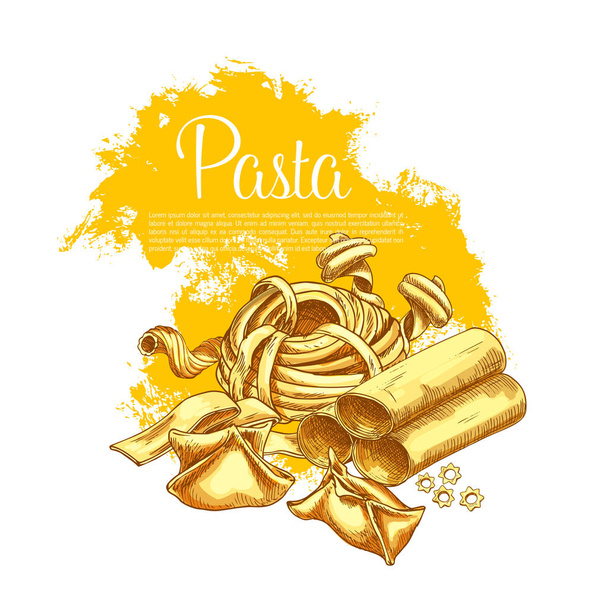 Ζυμαρικά διάνυσμα αφίσα για ιταλικό εστιατόριο - Διάνυσμα, εικόνα