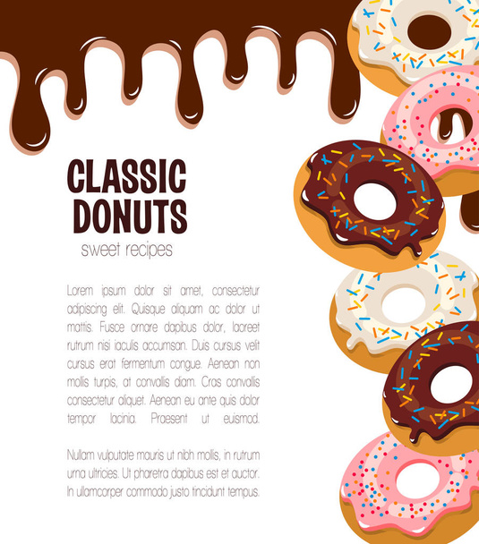 Векторный плакат для пончиков и десертов
 - Вектор,изображение