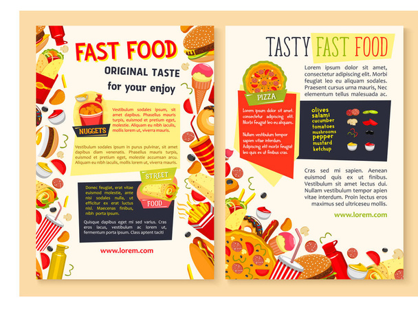 Vector fast food posters for restaurant - Vector, Image