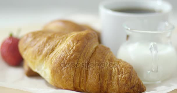 Crispy croissants in close-up - Footage, Video