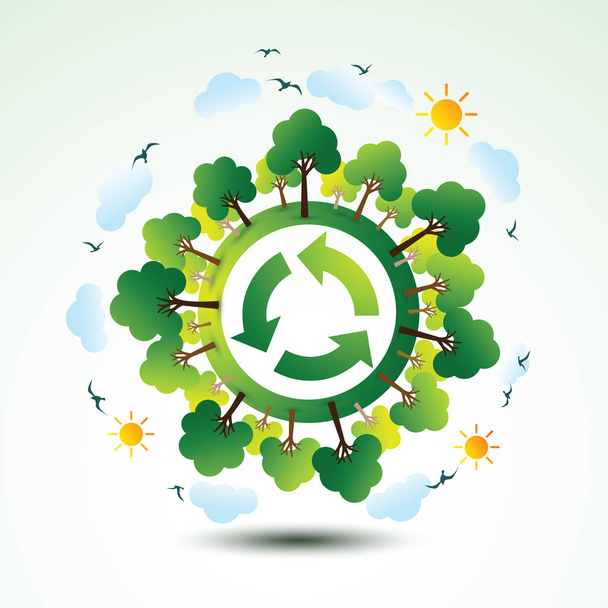 緑の環境コンセプト - ベクター画像
