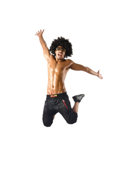 Funny dancer isolated on the white - Foto, imagen