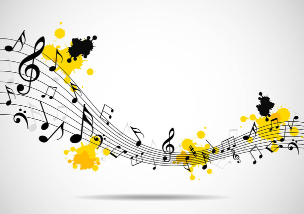 Abstract musical background with notes - Vector, Image