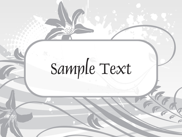 Grungy background with floral pattern - Vector, Imagen