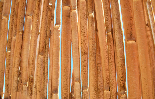 Beach Sun umbrella textured background. Closeup texture of Bamboo sun umbrella.   - Photo, Image