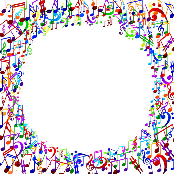 Abstract musical background with notes - Vector, Image