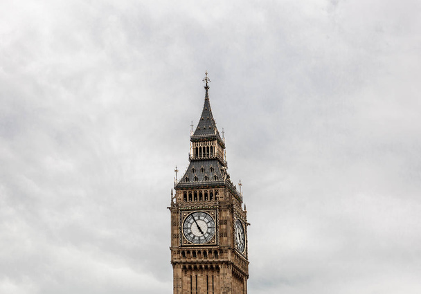 Big Ben tower on a cloudy day, London - Photo, Image