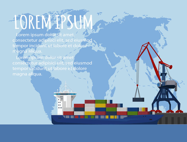 Modello di banner per il trasporto marittimo commerciale
 - Vettoriali, immagini