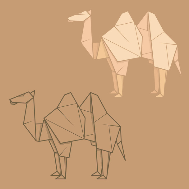 Set illustrazione origami di carta di cammello
. - Vettoriali, immagini