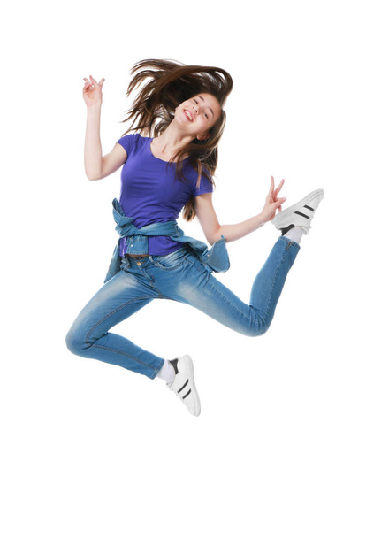 Cute jumping girl  - Фото, зображення