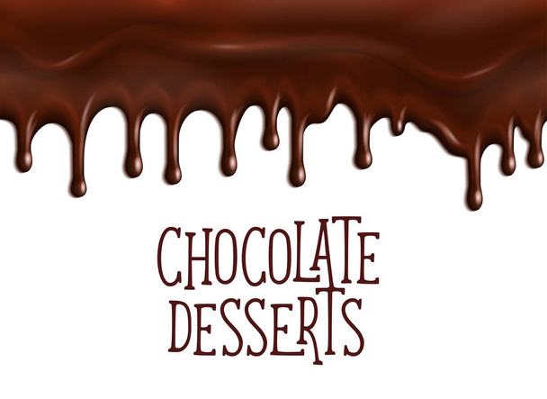 Bakery chocolate desserts vector poster for cafe - Vector, Image