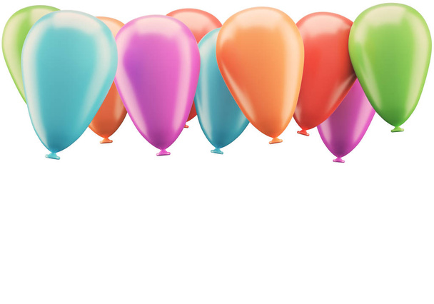 Colorful balloons isolated on white background - Foto, Imagem