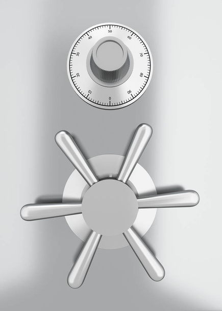 Metal safe. 3d illustration isolated on white background  - Fotoğraf, Görsel
