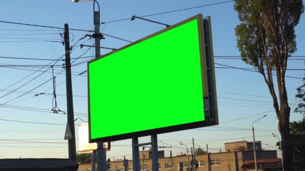 Puste billboard z Kluczowanie kolorem zielonym - Materiał filmowy, wideo