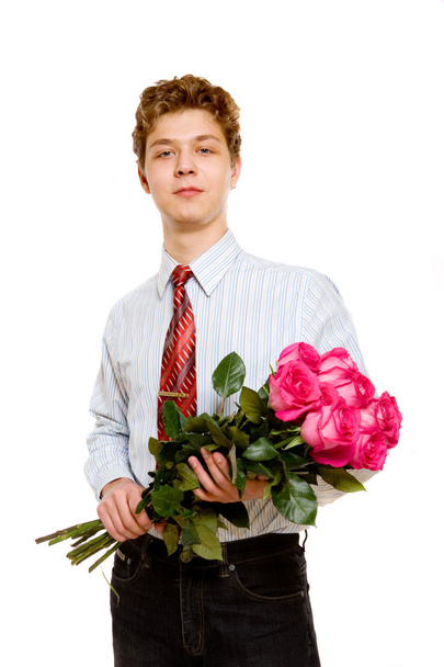 Man with roses - Zdjęcie, obraz