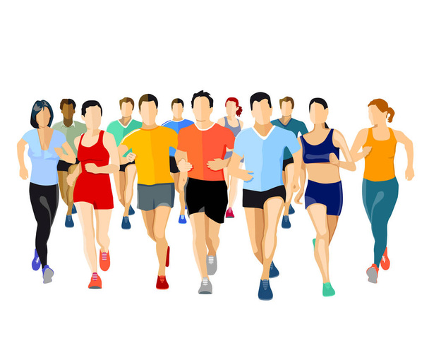 група бігунів, ілюстрація
 - Вектор, зображення