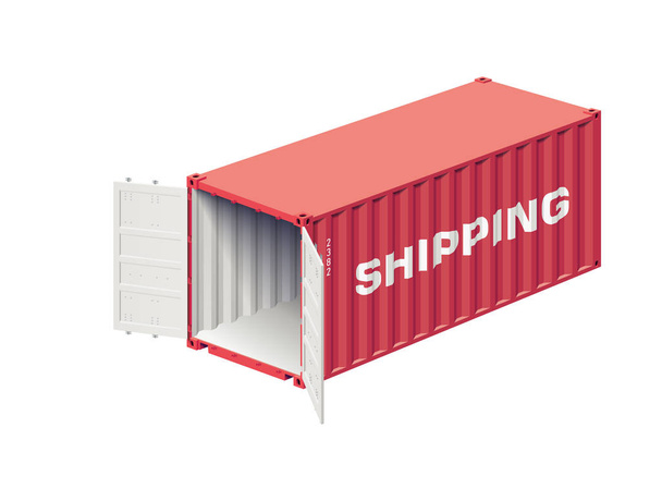 Shipping container open - Vector, Image