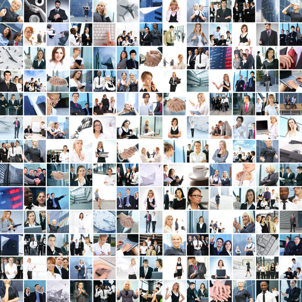 Gran collage hecho de alrededor de 250 fotos de negocios diferentes
 - Foto, imagen