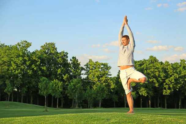 man practicing yoga  - Photo, image