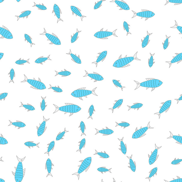  бесшовный узор с рыбой - Вектор,изображение