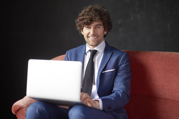 businessman using laptop  - Фото, изображение