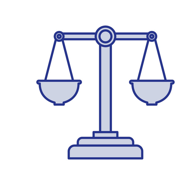μπλε σιλουέτα κλίμακες της δικαιοσύνης - Διάνυσμα, εικόνα