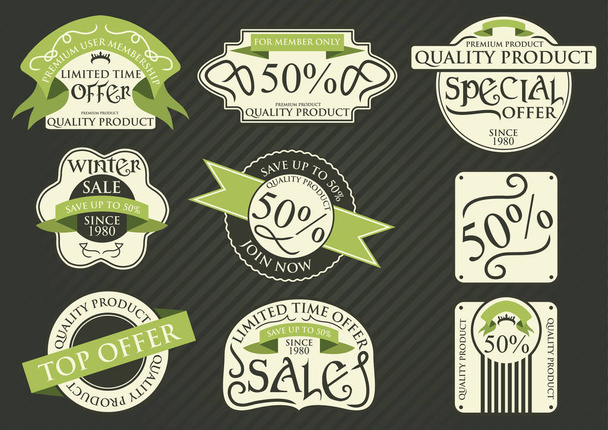 set of customizable food labels - Vector, Image