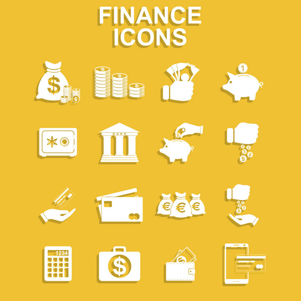 Conjunto de ícones financeiros
 - Vetor, Imagem