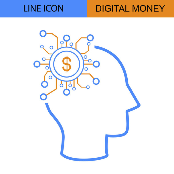 デジタルお金考えベクトル アイコン - ベクター画像