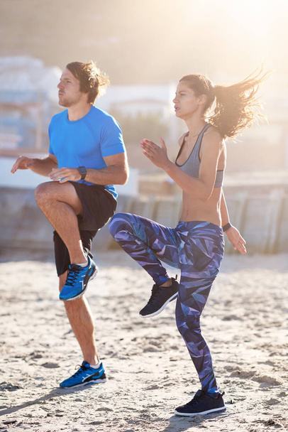 sportive couple doing workout exercises  - Valokuva, kuva