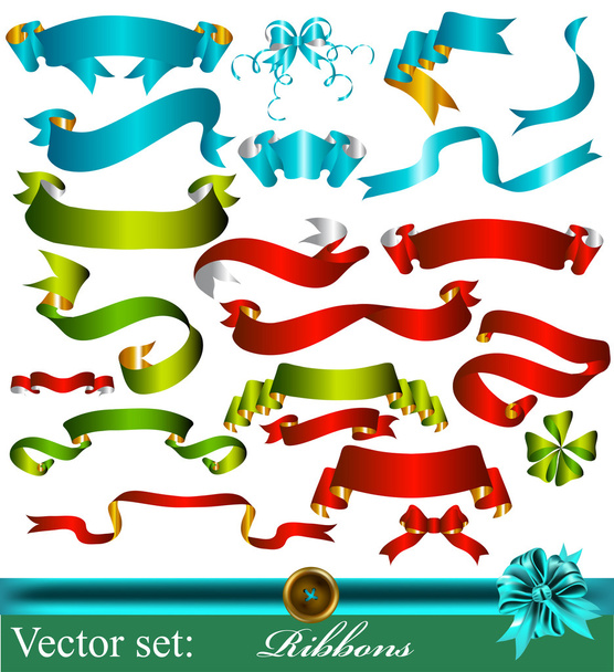 Collection of vector ribbons for design - Vektor, Bild