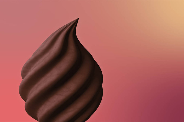 Čokoládovou zmrzlinu bez kuželový 3d obrázek - Fotografie, Obrázek