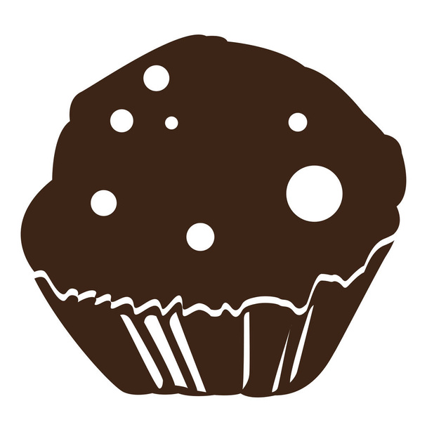 Isolated muffin silhouette - Вектор, зображення