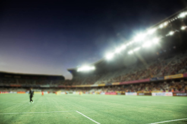 evening stadium arena soccer field defocused background - Photo, Image