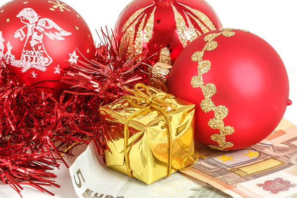 Money concept with euro banknotes for christmas gifts - Foto, immagini