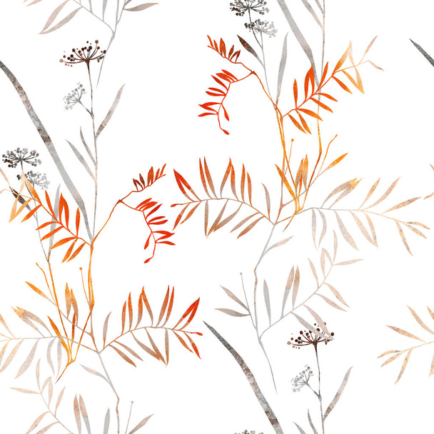 plants and flowers seamless pattern - Photo, Image