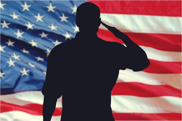 soldaat man silhouet - Foto, afbeelding