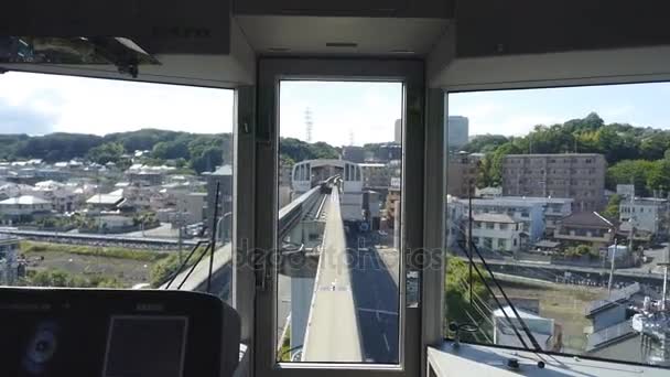 Uitzicht vanaf de achterruit van een monorail - Video