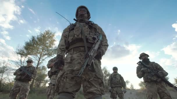 Soldaten stehen auf dem Feld - Filmmaterial, Video