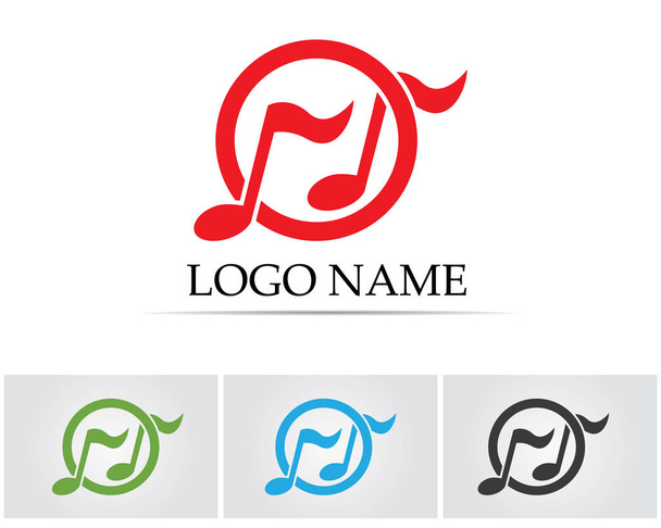 Music note symbols logo and icons template - Vector, Image